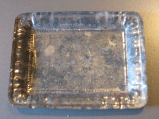 Antique Metal Rectangle Tip Tray Silver Toy Children Small Dish Platter Plate photo