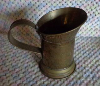 Vintage Hammered Foreign Copper Pitcher Indicates 1 Litre photo