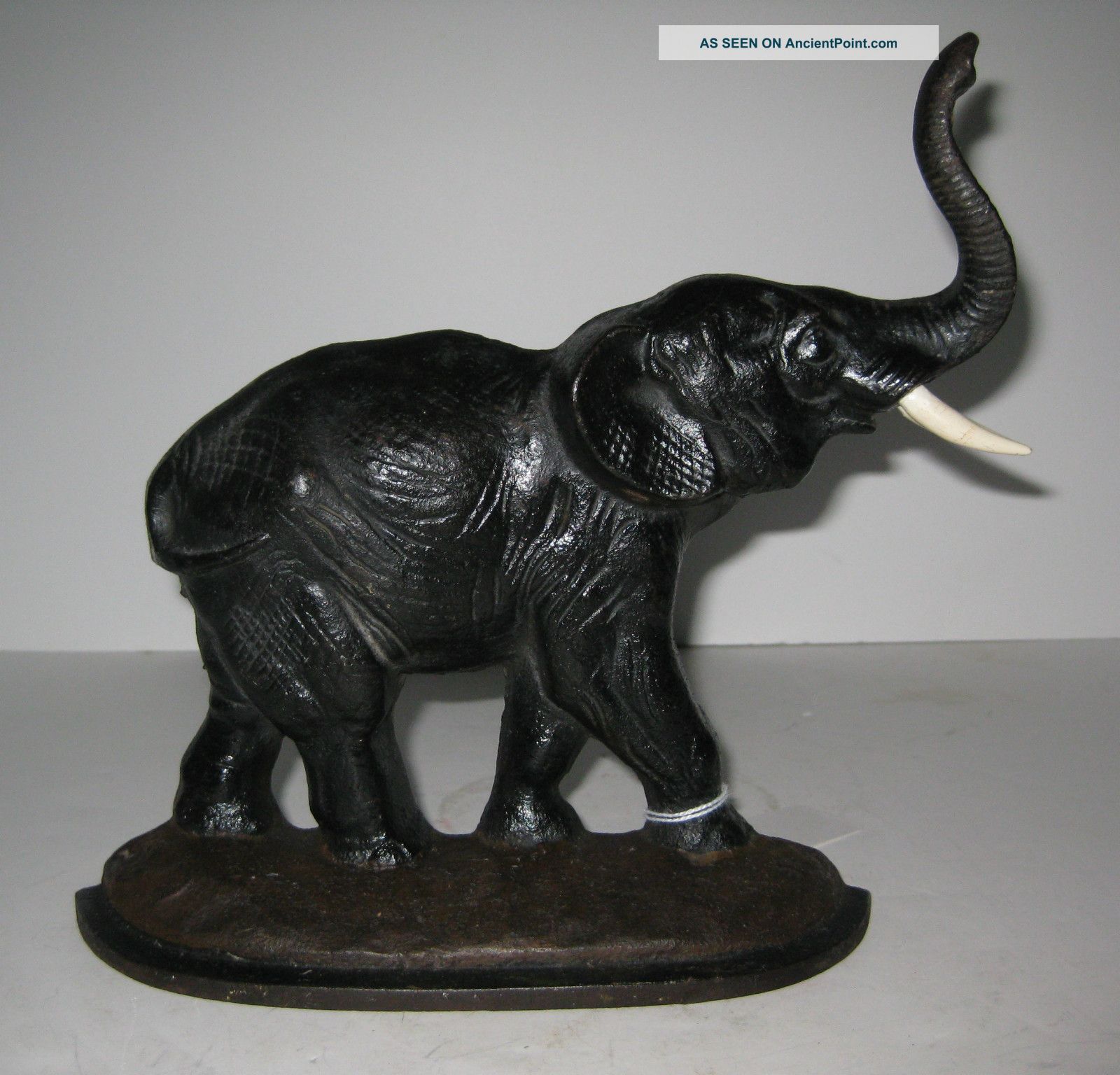 Antique Elephant Cast Iron Doorstop Paint C: 1920s Metalware photo