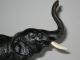Antique Elephant Cast Iron Doorstop Paint C: 1920s Metalware photo 2