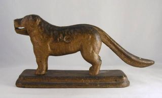 Unusual Antique Cast Iron Nutcracker Gold Colored Dog Standing photo