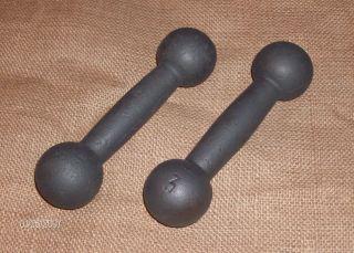 Pair Of Vintage 3 Pound Globe Dumbells - - Dumbell - - Weight - Gym - Weights photo