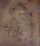 1895 French Engraving Of Lady Bronze Frame P Rodde Metalware photo 1