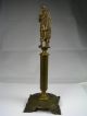 French Bronze Figurine Brass Cabinet Desktop Thermometer France C1870s Excellent Metalware photo 2