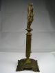 French Bronze Figurine Brass Cabinet Desktop Thermometer France C1870s Excellent Metalware photo 3