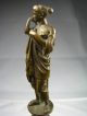 French Bronze Figurine Brass Cabinet Desktop Thermometer France C1870s Excellent Metalware photo 5