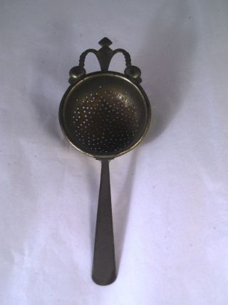 Vintage Funky Metal And Brass English Tea Strainer A26 photo
