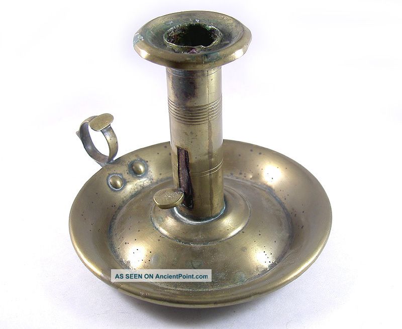 Antique Brass Push Up Candlestick Candle Holder Chamber Small 5 