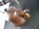Antique German Copper Ornate Kettle With Burner Base,  Great Patina,  Hand Made Metalware photo 5