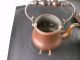 Antique German Copper Ornate Kettle With Burner Base,  Great Patina,  Hand Made Metalware photo 7