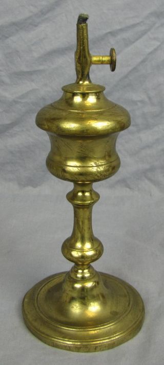 Early Heavy Brass Gardon S.  G.  D.  B.  ? Whale Oil Lamp photo