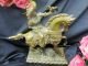 Antique French Bronze Metal Statue Figurine Side - Saddle Noble Lady Horse Falcon Metalware photo 1