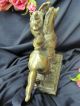 Antique French Bronze Metal Statue Figurine Side - Saddle Noble Lady Horse Falcon Metalware photo 3