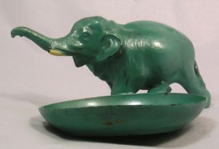 Vintage Or Antique Metal Elephant With Dish Object G9 photo