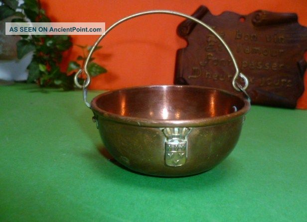 Old French Small Decorative Copper Normandy Pot Metalware photo