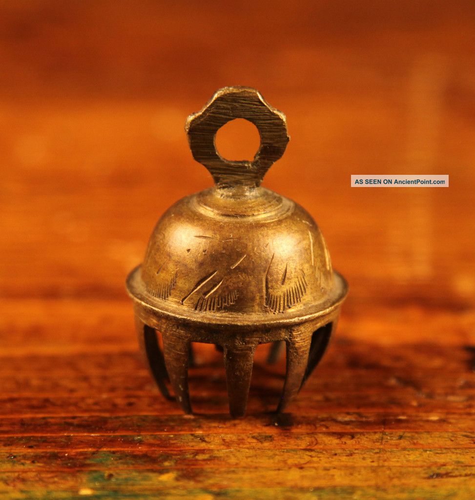Little Ornate Antique Brass Bell Metalware photo