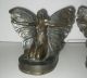 Antique Butterfly Girl Monochrome Metal Bookends Marked 63 Circa:1927 Metalware photo 1