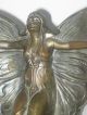 Antique Butterfly Girl Monochrome Metal Bookends Marked 63 Circa:1927 Metalware photo 2