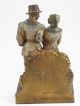 Antique Pair Byron Bristol Armor Bronze Inc Pilgrim Couple Bookends Patina Metalware photo 4