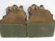 Antique Pair Byron Bristol Armor Bronze Inc Pilgrim Couple Bookends Patina Metalware photo 6