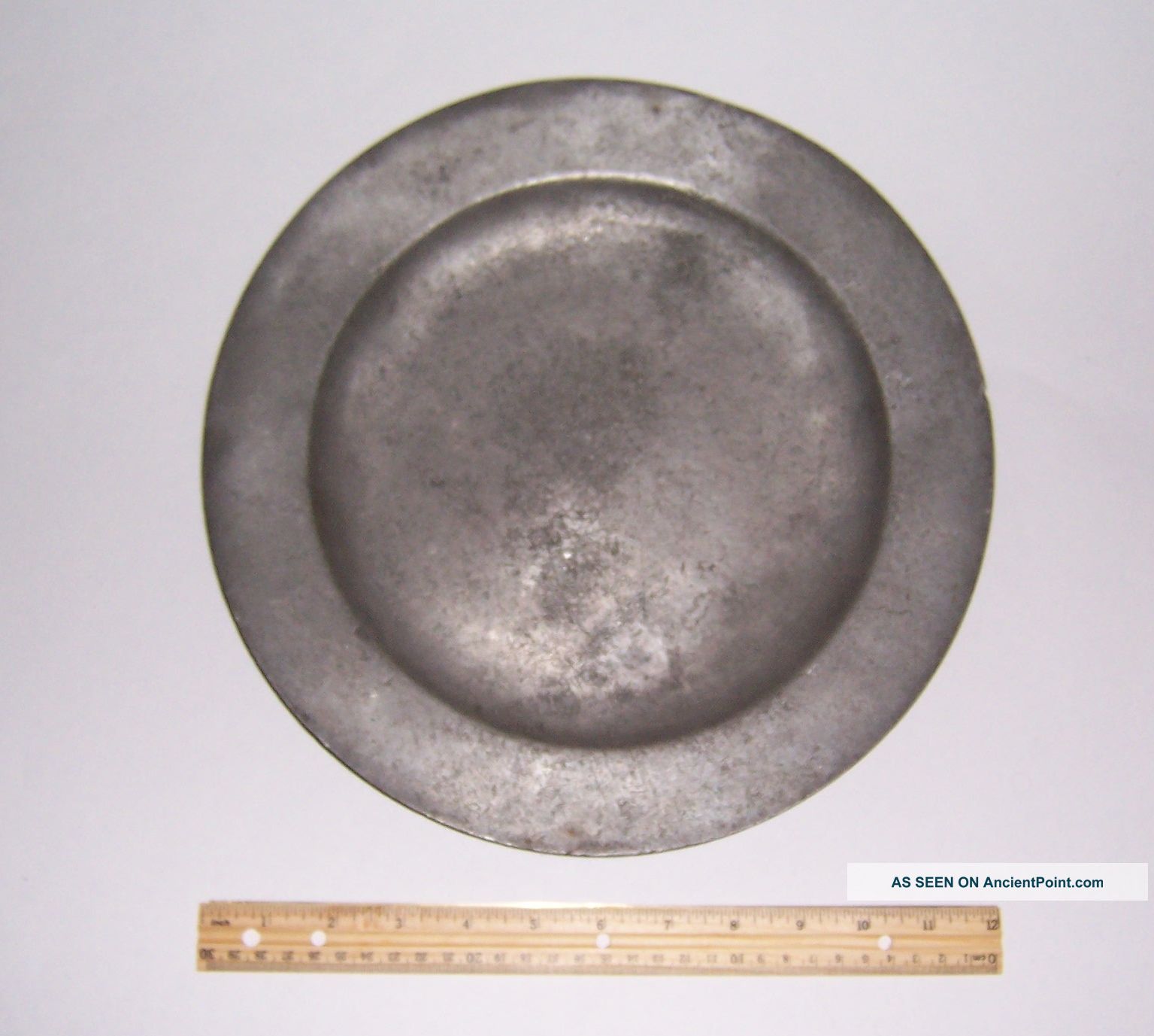 Antique Large English Pewter Charger Tray Plate Early 1800 ' S Metalware photo
