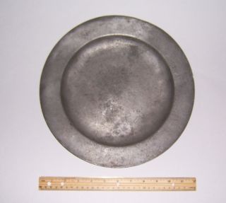 Antique Large English Pewter Charger Tray Plate Early 1800 ' S photo