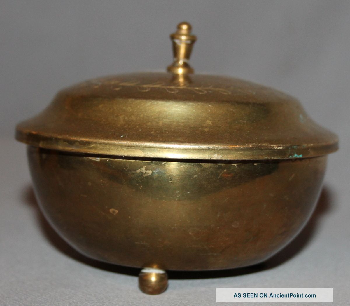 Vintage Brass Footed Sugar Bowl Metalware photo