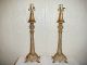 Pair Antique Victorian Era Art Nouveau Spelter Metal French Table Lamps Lamps photo 10
