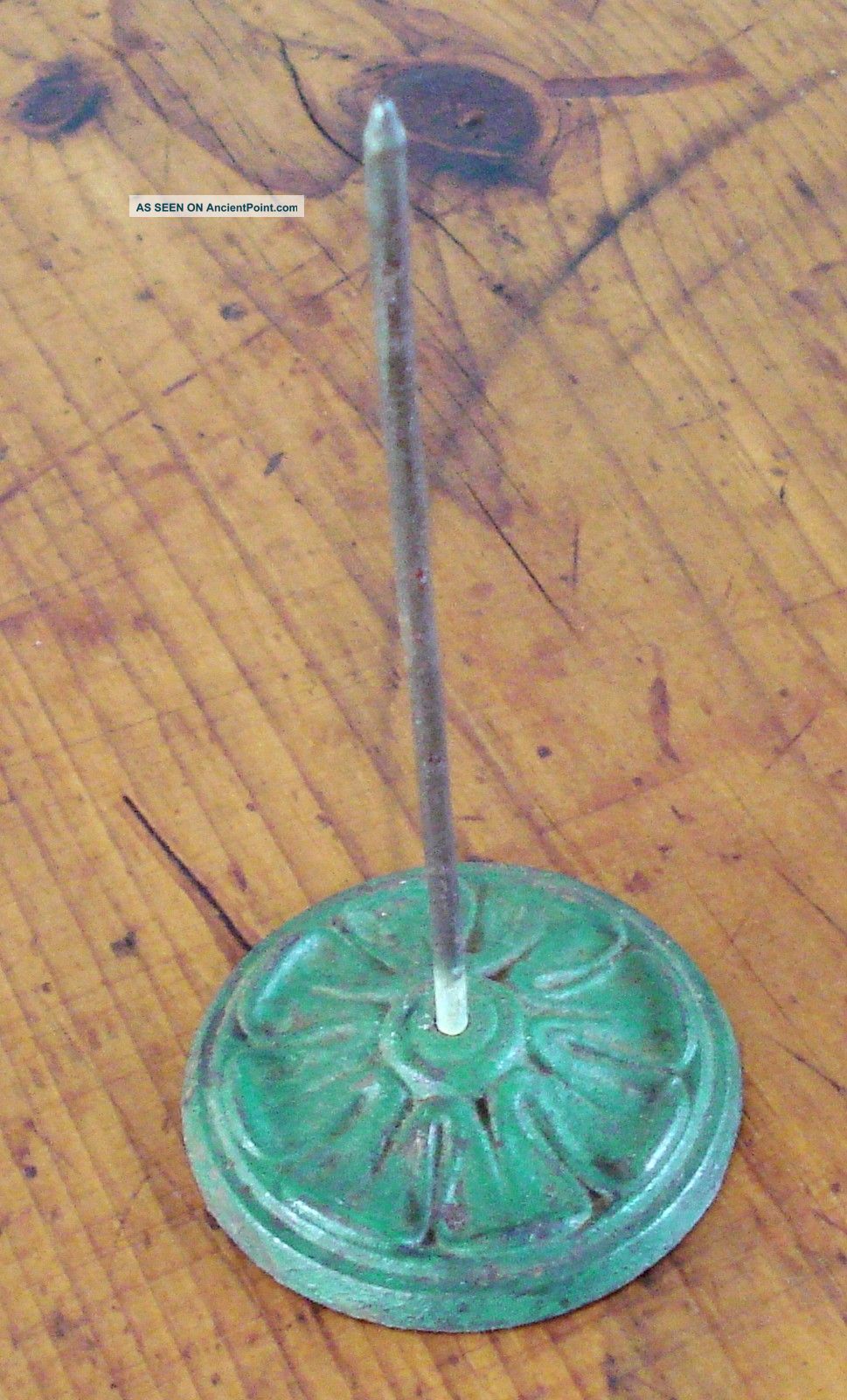 Antique Country Store Desktop Receipt Spike Bill Hook Victorian Cast Iron Metalware photo