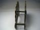 A Solid Brass Napkin Holder W/turquoise Israel Ca1960s Metalware photo 3