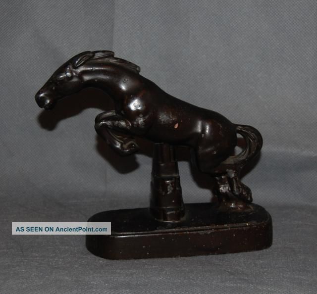 Nuart Art Deco Jumping Horse White Metal Bronze Painted Single Bookend Metalware photo