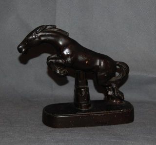 Nuart Art Deco Jumping Horse White Metal Bronze Painted Single Bookend photo