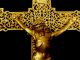Fabulous Turn - Of - The - Century Gilt Filigree Crucifix Metalware photo 3