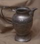 Antique 19th C Pewter Pitcher Grapevine 6 1/2 