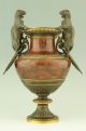 Antique Bronze And Marble Vase With Panthers By Boiron,  France 1870 Metalware photo 2