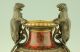 Antique Bronze And Marble Vase With Panthers By Boiron,  France 1870 Metalware photo 4