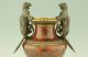 Antique Bronze And Marble Vase With Panthers By Boiron,  France 1870 Metalware photo 5