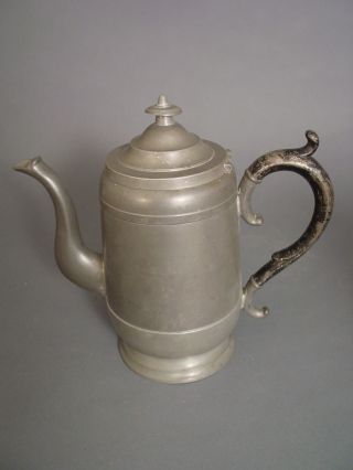 C.  1850 Signed Pewter Teapot Made By Henry H.  Graves,  Middletown,  Connecticut photo