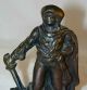 Antique Cast Iron Bookends Warrior Cape Sword Hat Metalware photo 4