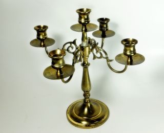 A Touch Of Class Extraordinary Solid Brass 5 Stick Scrolling Candleabra photo