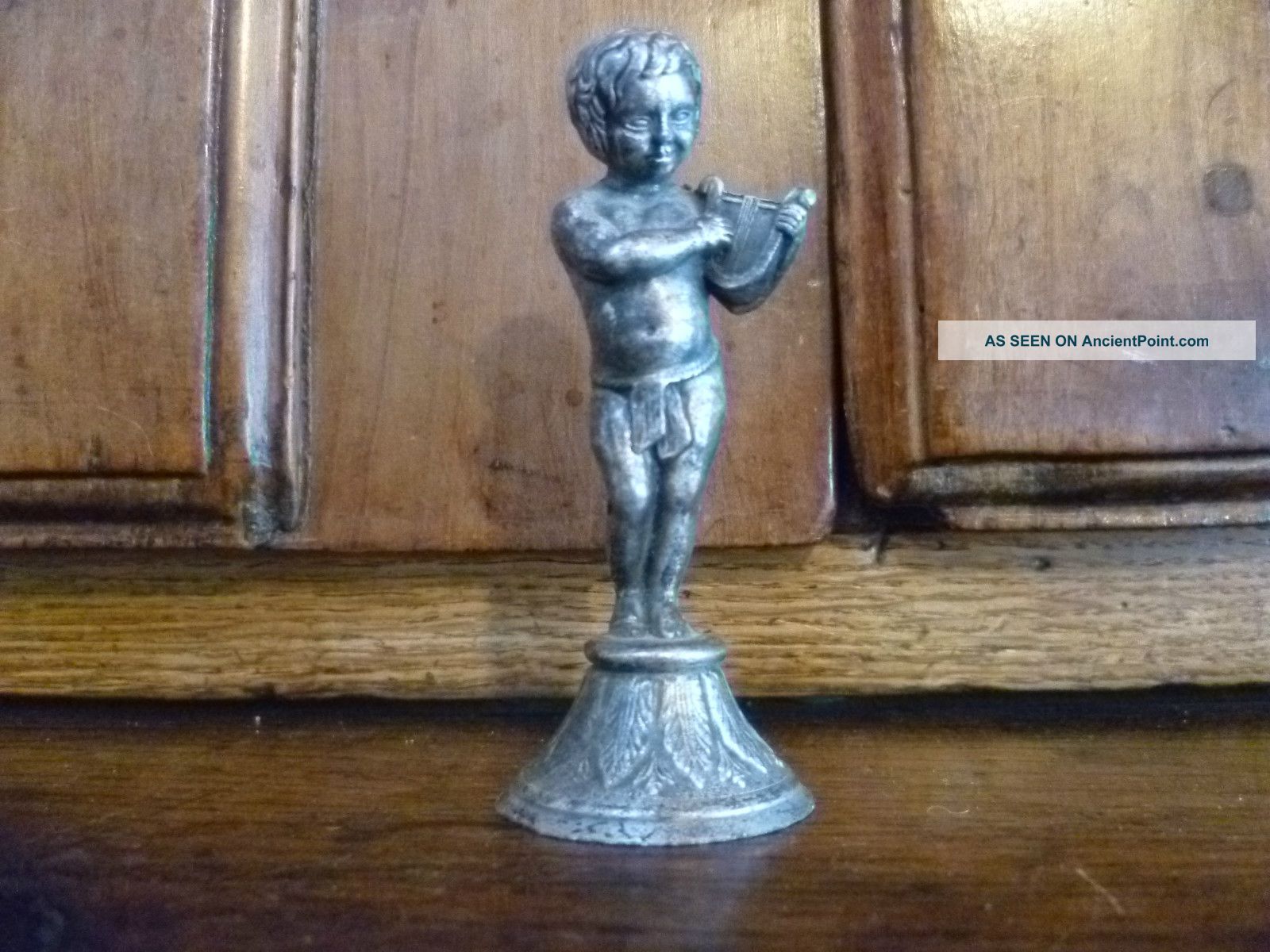 Old French Metal Figurine : Pretty Cherub Metalware photo