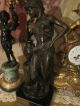 Fine Art Nouveau Patinated Bronze/marble Statue/figurine Signed Metalware photo 2