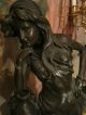 Fine Art Nouveau Patinated Bronze/marble Statue/figurine Signed Metalware photo 4