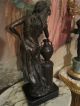 Fine Art Nouveau Patinated Bronze/marble Statue/figurine Signed Metalware photo 6