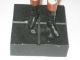 Antique Cast Iron Jockey Polychrome Red White Blue Metal Stand Metalware photo 6