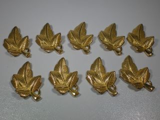 Group 9 Vintage Metal Decorative Stylized Leaves Appliques photo