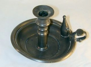 Antique Chamber Candlestick Saucer Ring Handle Snuffer photo
