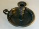 Antique Chamber Candlestick Saucer Ring Handle Snuffer Metalware photo 2