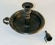 Antique Chamber Candlestick Saucer Ring Handle Snuffer Metalware photo 3