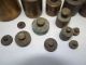 Antique Old Metal Solid Brass Small Various Gram Measuring Scale Weights Metalware photo 7